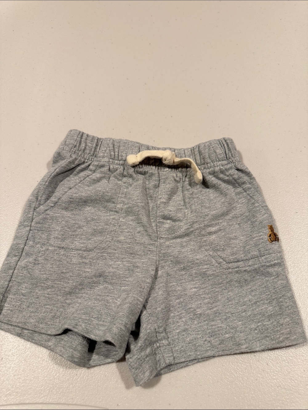GAP Light Gray Knit Pull-On Shorts with Drawstring